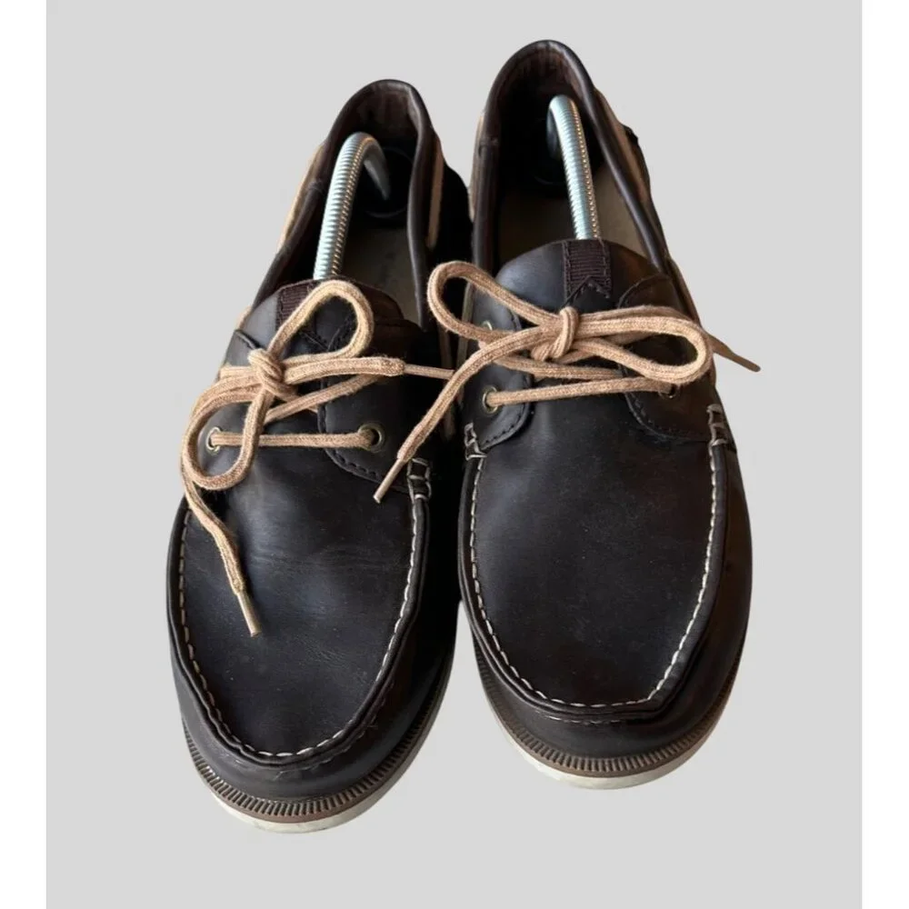 Sonoma Men's Authentic Original Leather Boat Shoes Brown Size 13